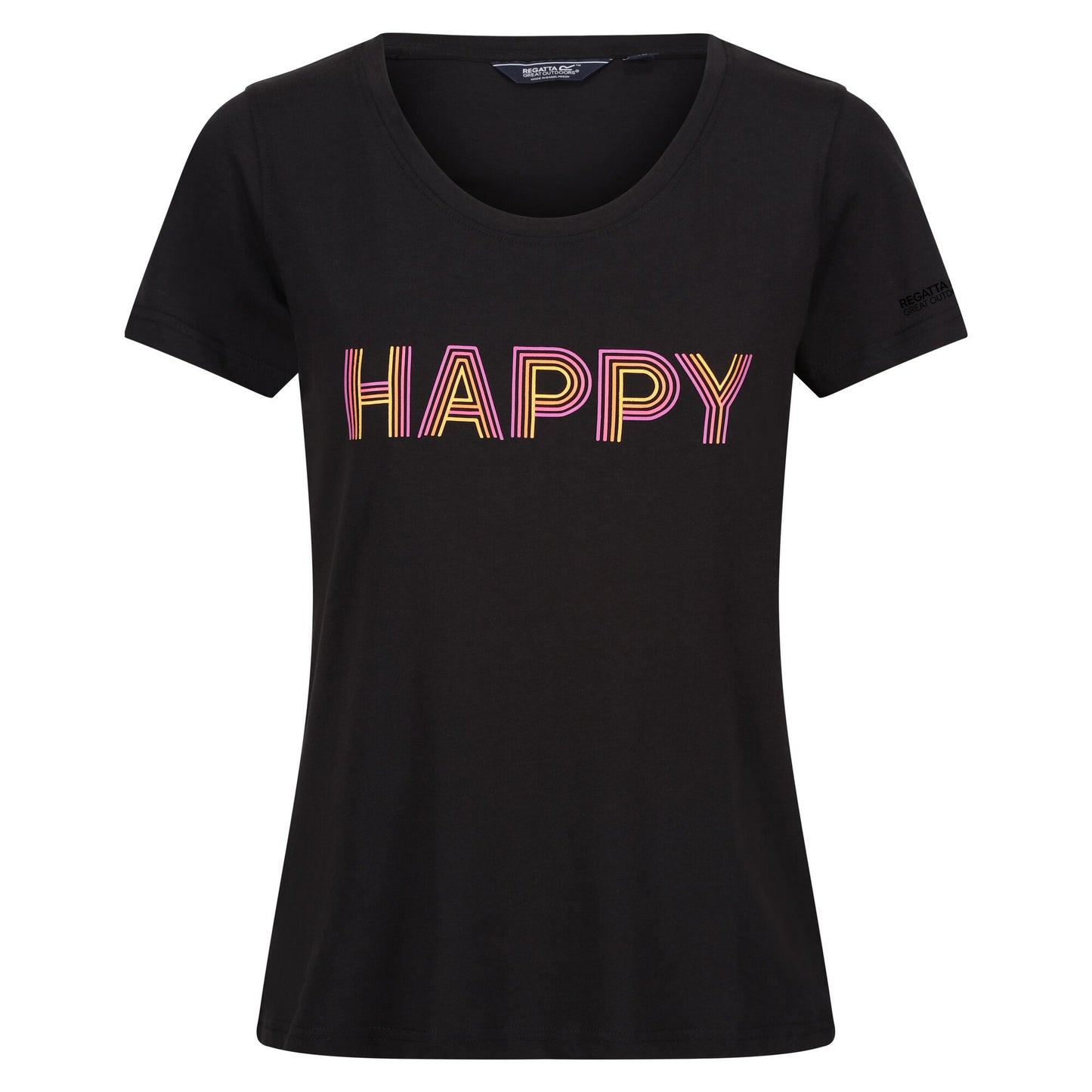 Black - Front - Regatta Womens-Ladies Fingal VIII Enjoy Every Moment T-Shirt
