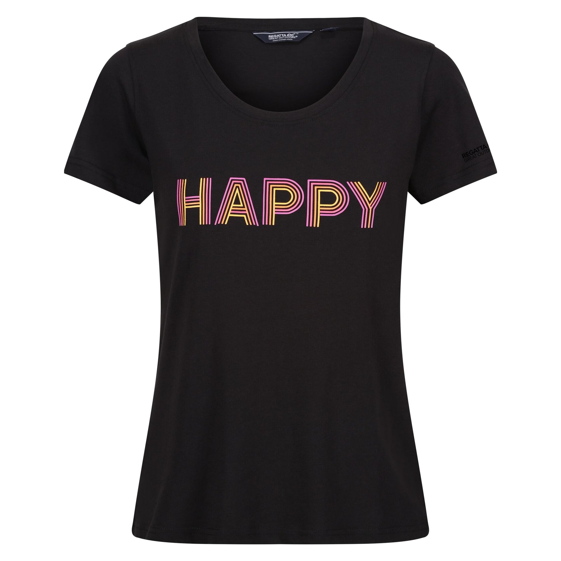 Black - Front - Regatta Womens-Ladies Fingal VIII Enjoy Every Moment T-Shirt
