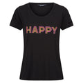 Black - Front - Regatta Womens-Ladies Fingal VIII Enjoy Every Moment T-Shirt