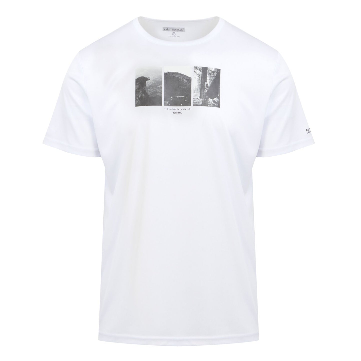 White - Front - Regatta Mens Fingal VIII Graphic Print T-Shirt