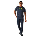 Navy - Close up - Regatta Mens Fingal VIII Mountain T-Shirt