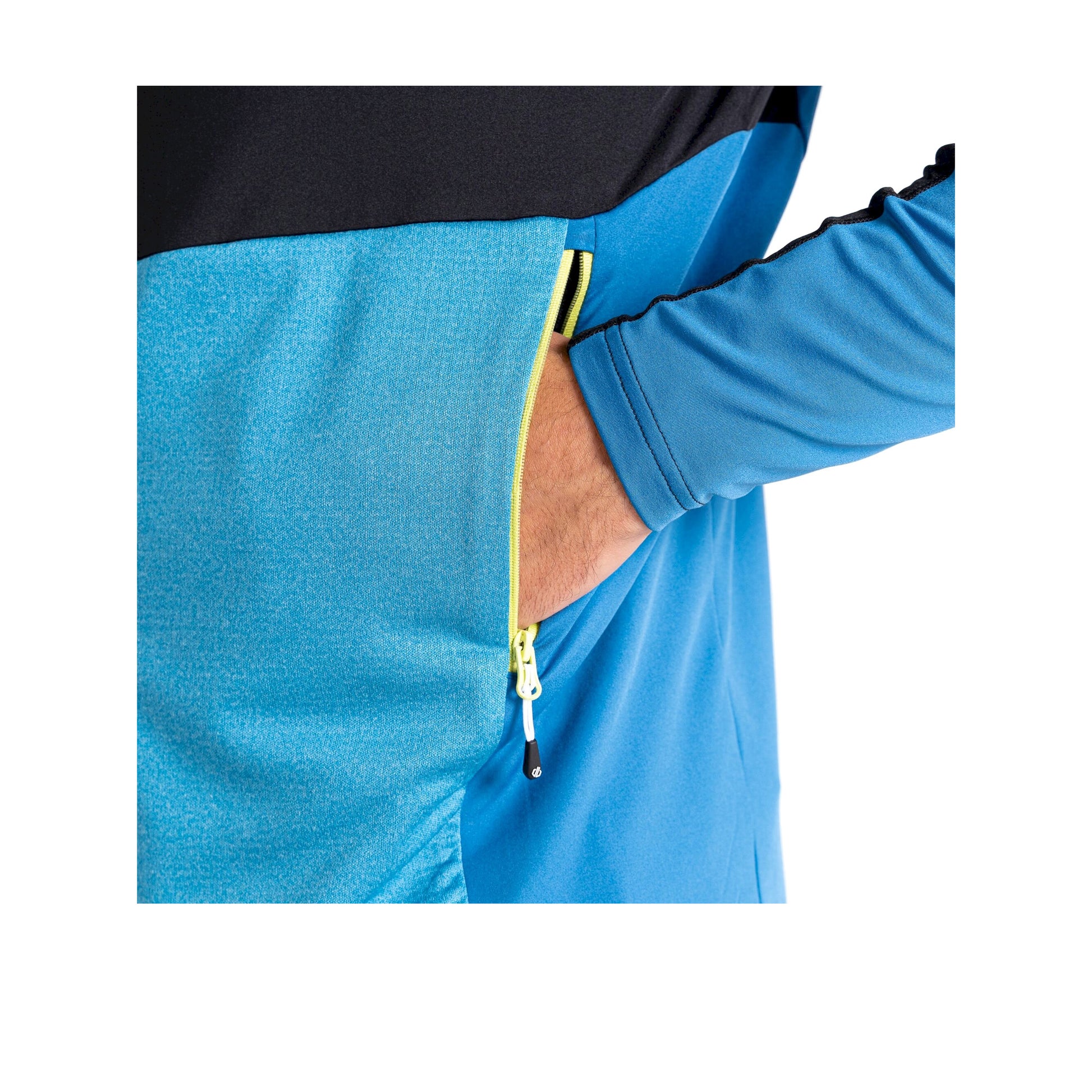 Deep Water-Wave Ride-Green Algae-Black - Lifestyle - Dare 2B Mens Assimilate Core Stretch Hooded Midlayer