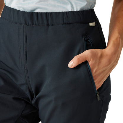 Navy - Side - Regatta Womens-Ladies Pentre Extol Stretch Hiking Trousers