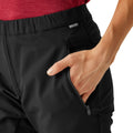 Black - Side - Regatta Womens-Ladies Pentre Extol Stretch Hiking Trousers