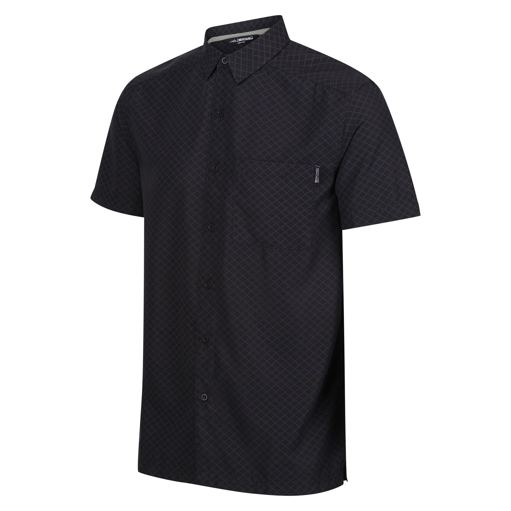 Black-Ash - Side - Regatta Mens Mindano VIII Criss-Cross Shirt