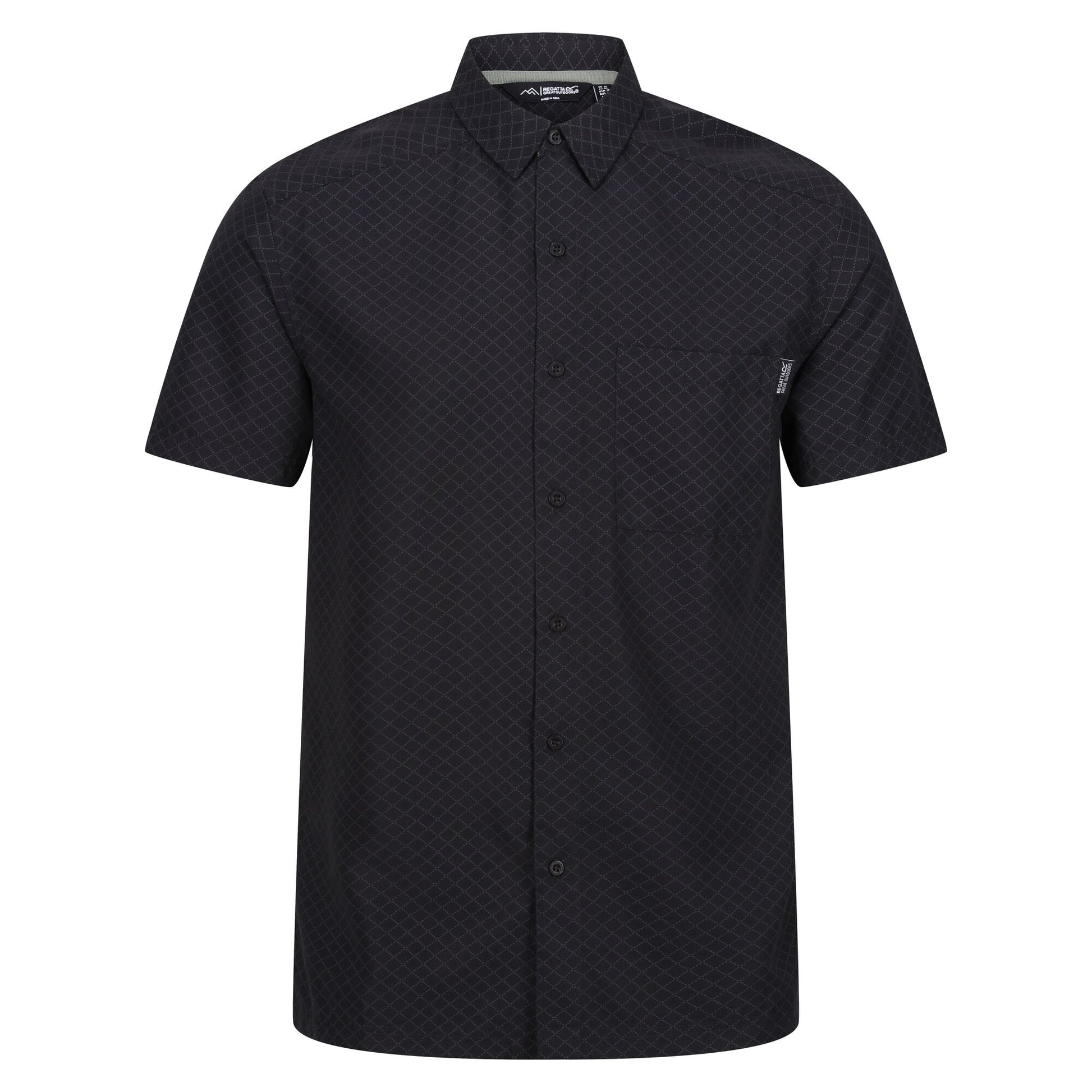 Black-Ash - Front - Regatta Mens Mindano VIII Criss-Cross Shirt