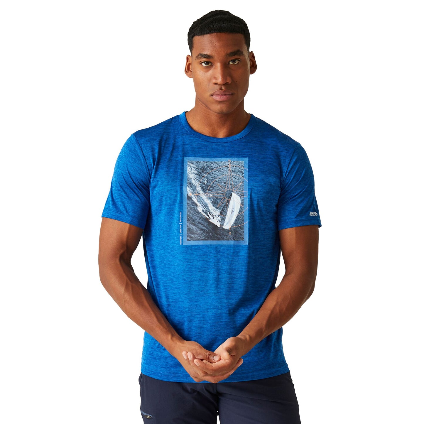 Oxford Blue - Lifestyle - Regatta Mens Fingal VIII Sailboat Marl T-Shirt