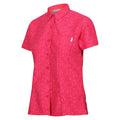 Flamingo Pink Potion - Side - Regatta Womens-Ladies Mindano VIII Ditsy Print Short-Sleeved Shirt
