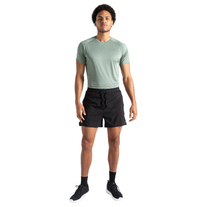 Black - Close up - Dare 2B Mens Accelerate Fitness Casual Shorts