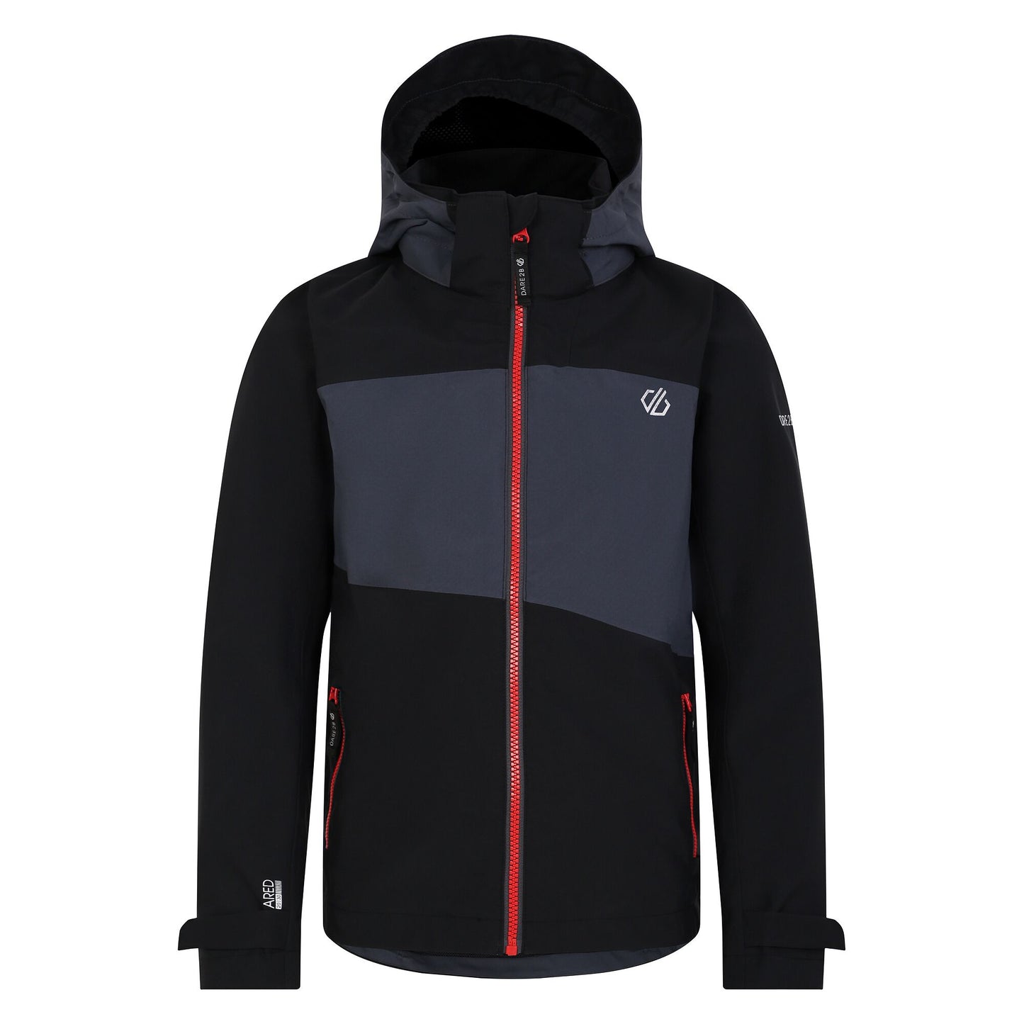 Ebony Grey-Black - Front - Dare 2B Childrens-Kids Explore II Waterproof Jacket