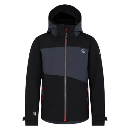 Ebony Grey-Black - Front - Dare 2B Childrens-Kids Explore II Waterproof Jacket