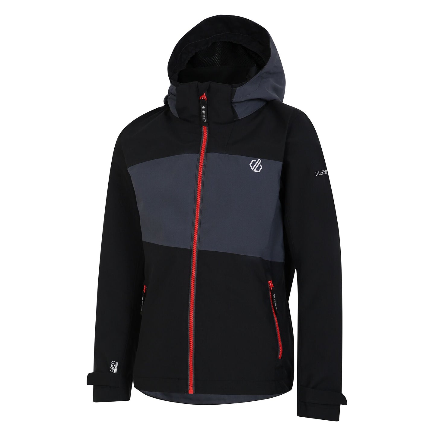 Ebony Grey-Black - Side - Dare 2B Childrens-Kids Explore II Waterproof Jacket