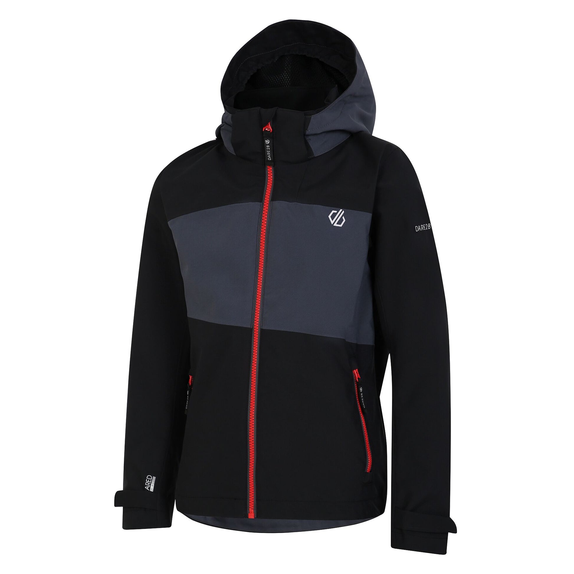 Ebony Grey-Black - Side - Dare 2B Childrens-Kids Explore II Waterproof Jacket