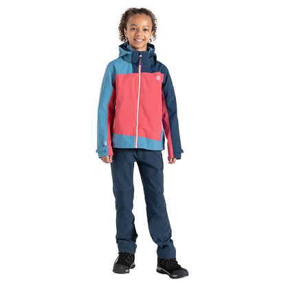 Sorbet Pink-Niagara Blue - Lifestyle - Dare 2B Childrens-Kids Explore II Waterproof Jacket