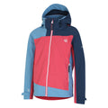 Sorbet Pink-Niagara Blue - Side - Dare 2B Childrens-Kids Explore II Waterproof Jacket