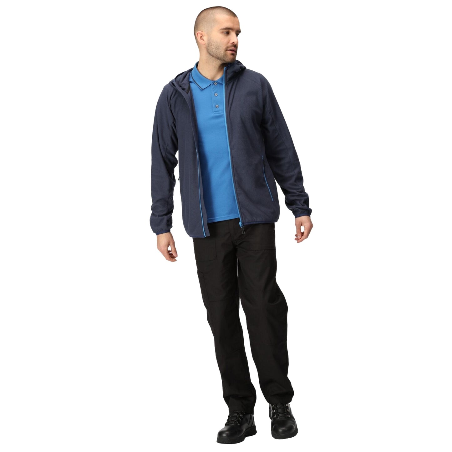 Navy-French Blue - Pack Shot - Regatta Professional Mens Full Zip Fleece Jacket