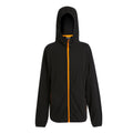 Black-Orange Pop - Front - Regatta Mens Navigate Full Zip Fleece Jacket