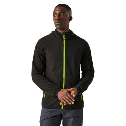 Black-Lime Green - Side - Regatta Professional Mens Full Zip Fleece Jacket
