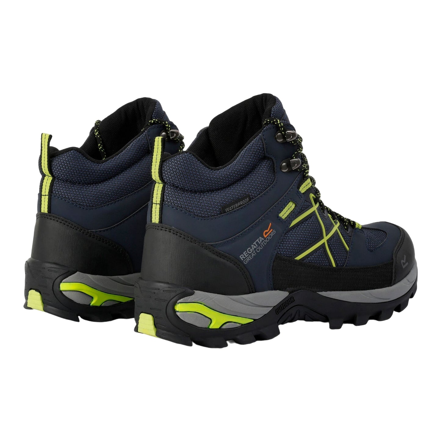 Navy-Lime Punch - Back - Regatta Mens Samaris III Walking Boots
