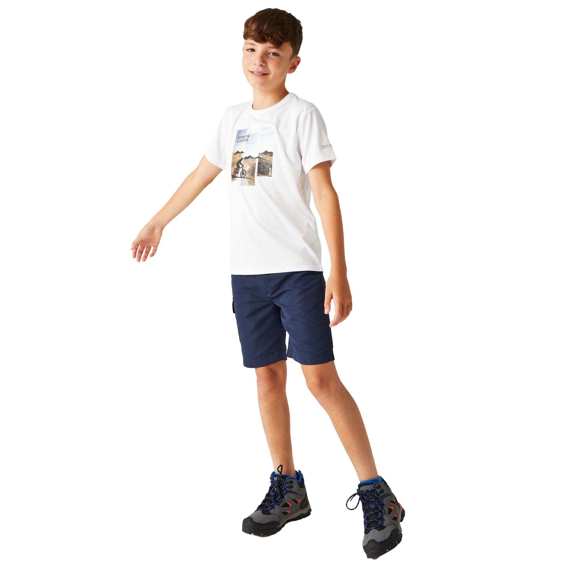 White - Close up - Regatta Childrens-Kids Alvardo VIII Cycling T-Shirt