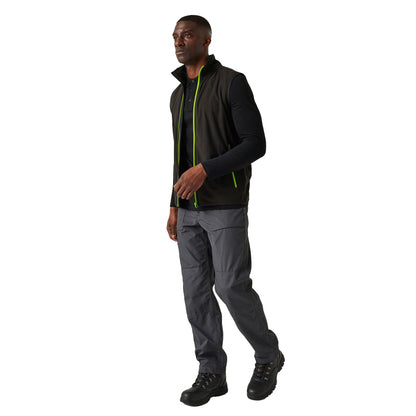 Black-Lime Green - Pack Shot - Regatta Professional Mens Fleece Gilet