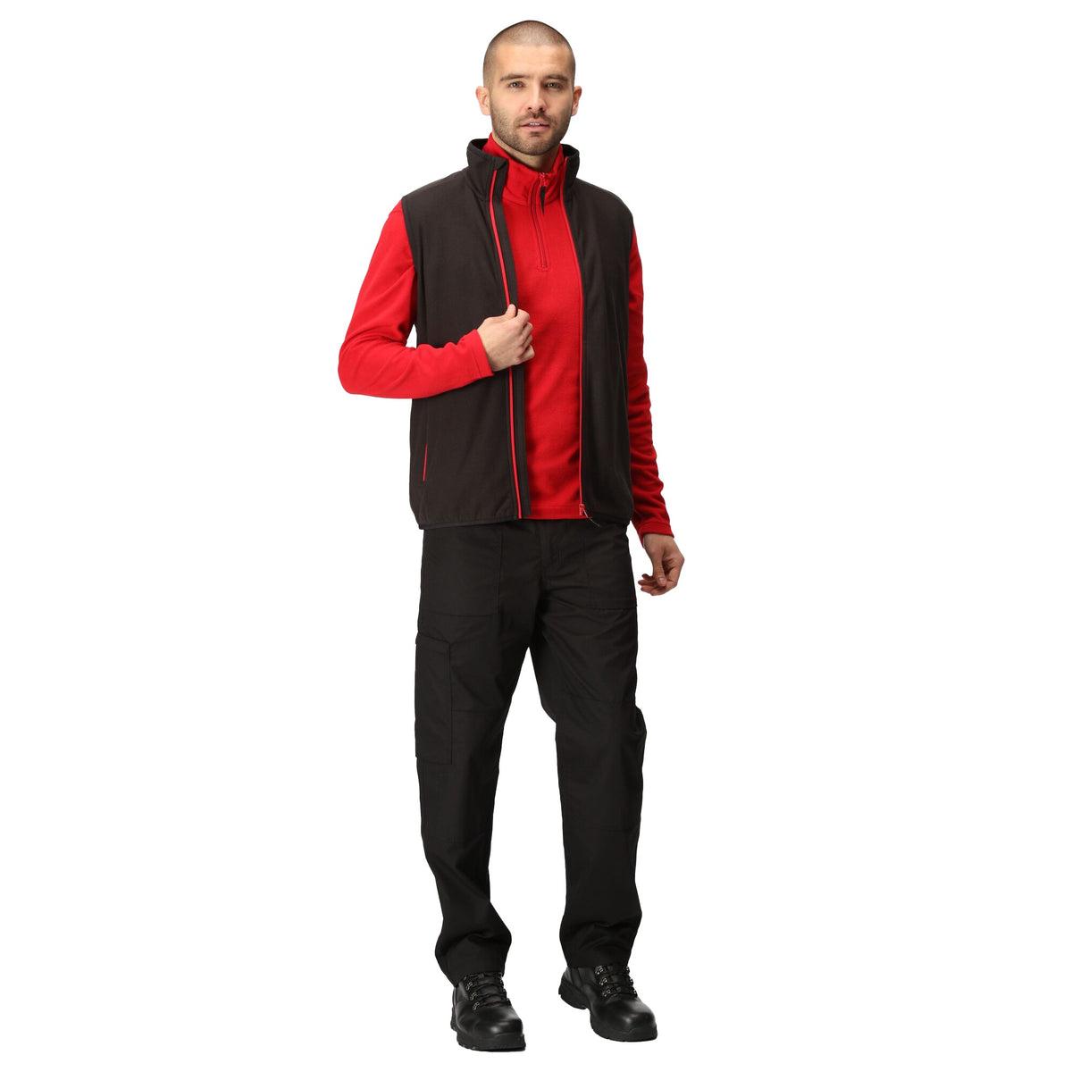Black-Classic Red - Pack Shot - Regatta Professional Mens Fleece Gilet
