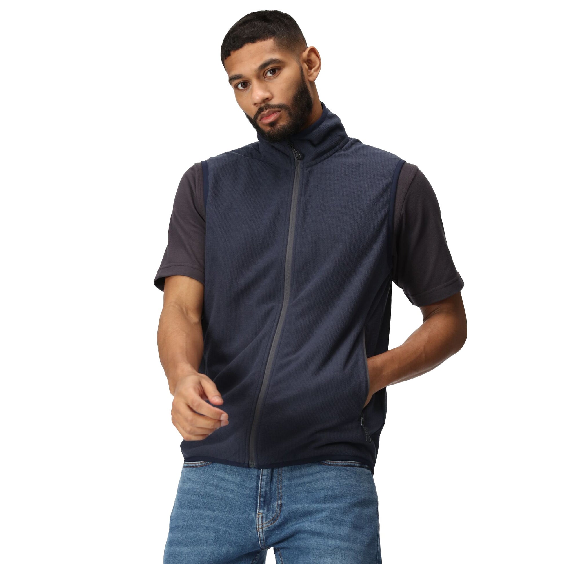 Navy-Seal Grey - Side - Regatta Professional Mens Fleece Gilet