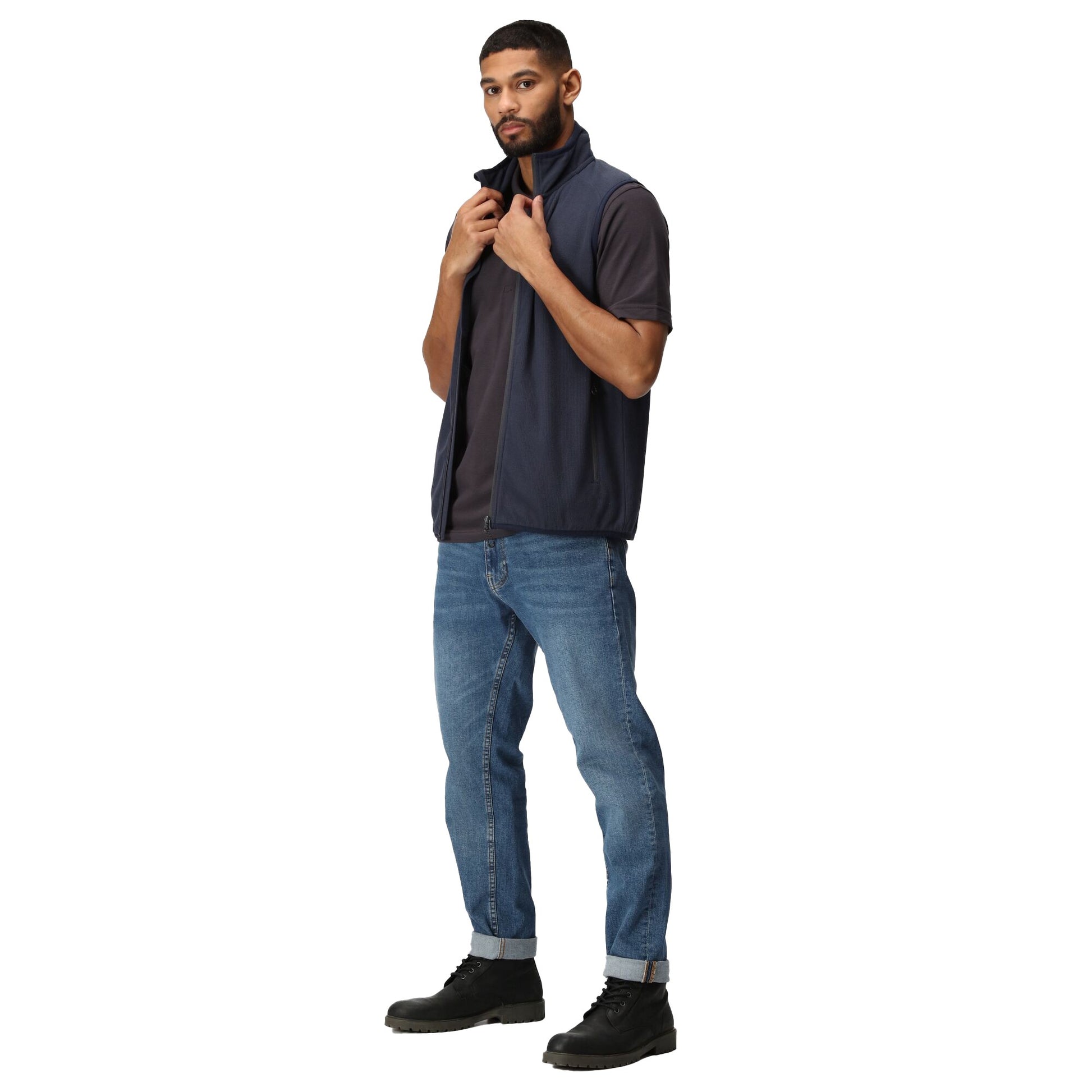 Navy-Seal Grey - Pack Shot - Regatta Professional Mens Fleece Gilet