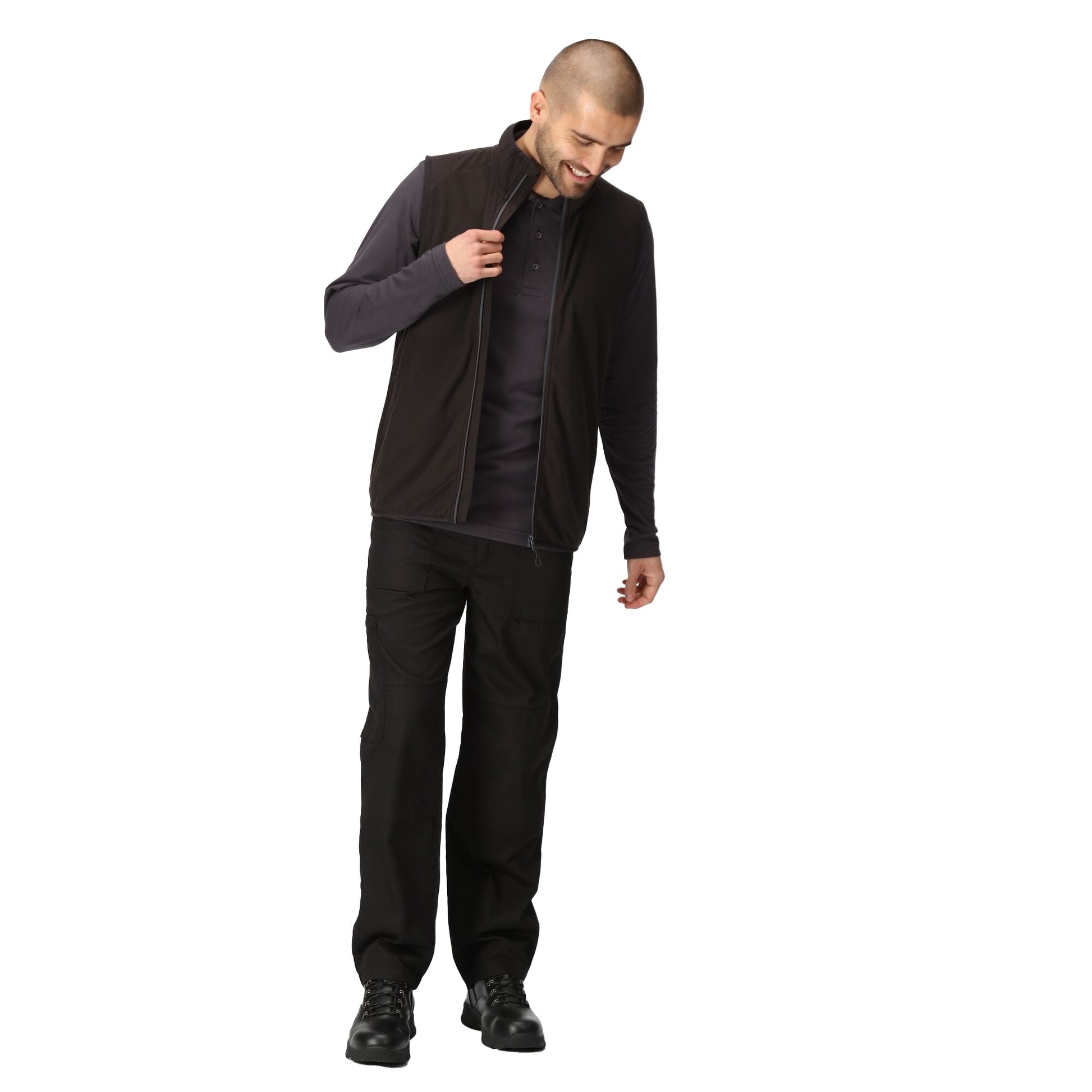 Black-Seal Grey - Pack Shot - Regatta Professional Mens Fleece Gilet