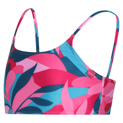 Tahoe Blue - Pack Shot - Regatta Girls Dakaria II Tropical Leaves Bikini Set