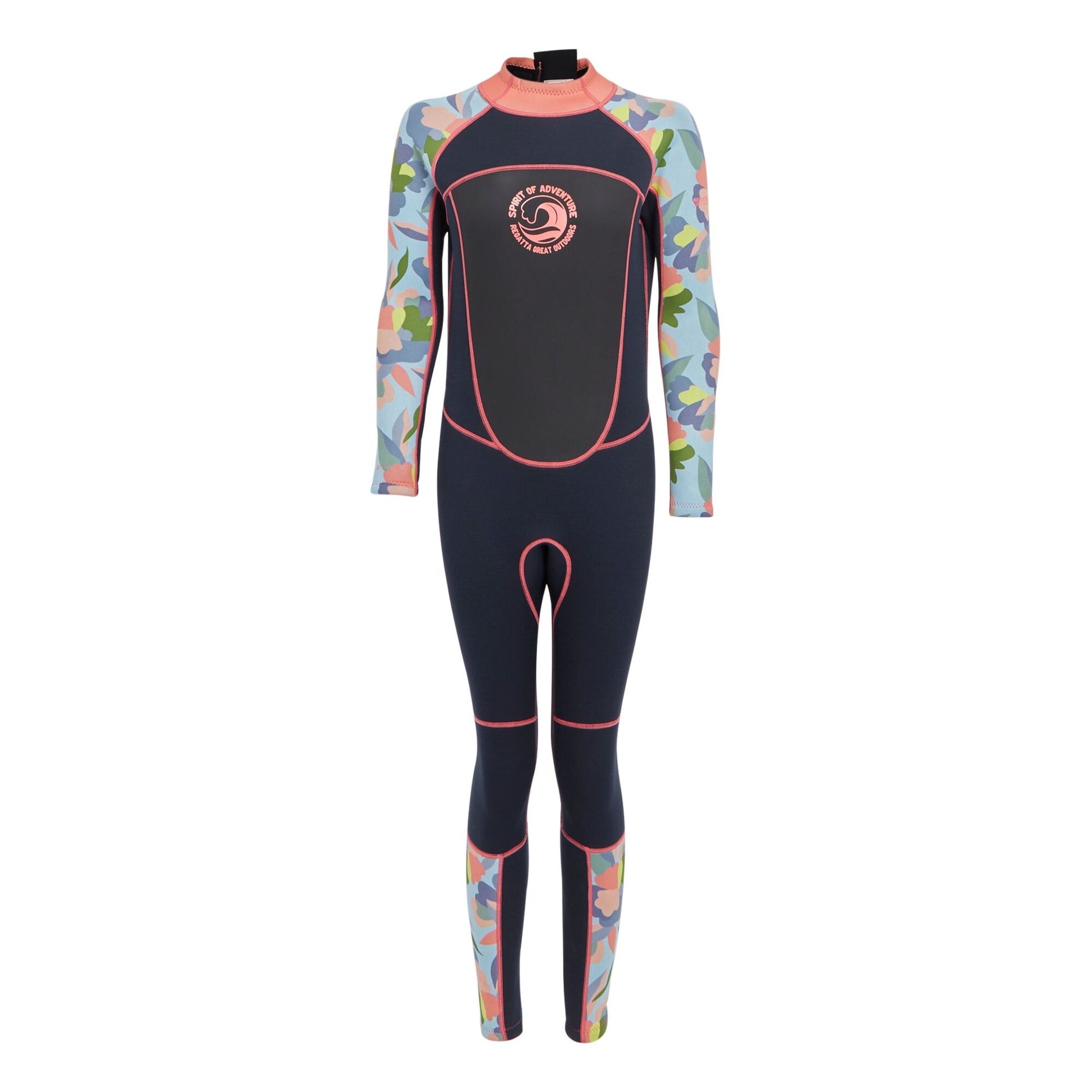 Navy - Front - Regatta Womens-Ladies Floral 3mm Thickness Wetsuit