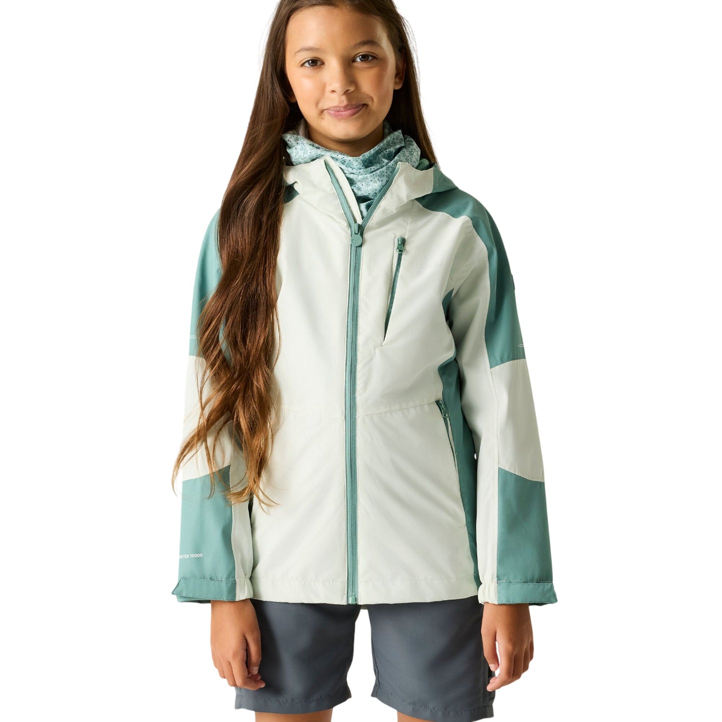 Ivy Moss-Ocean Mist - Lifestyle - Regatta Childrens-Kids Calderdale II Waterproof Jacket