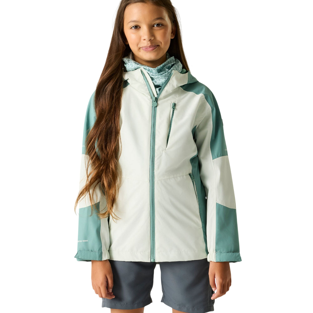 Ivy Moss-Ocean Mist - Lifestyle - Regatta Childrens-Kids Calderdale II Waterproof Jacket