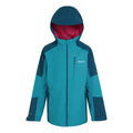 Tahoe Blue-Moroccan Blue - Front - Regatta Childrens-Kids Calderdale II Waterproof Jacket