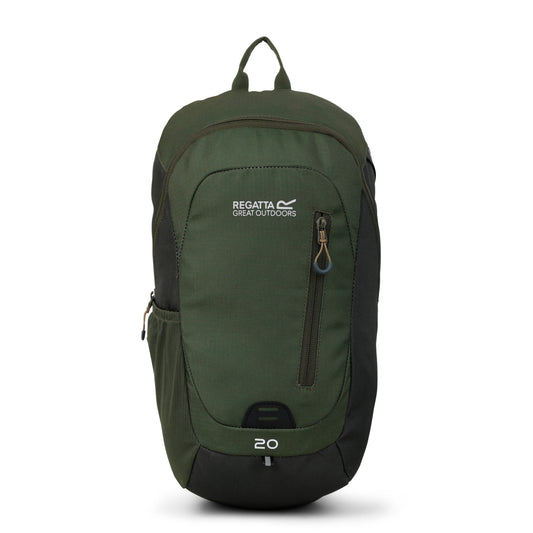 Dark Khaki-Four Leaf Clover - Front - Regatta Highton V2 20L Backpack