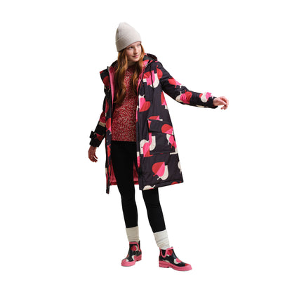 Shadow-Elm Pink - Back - Regatta Womens-Ladies Orla Kiely Leaf Longline Waterproof Jacket