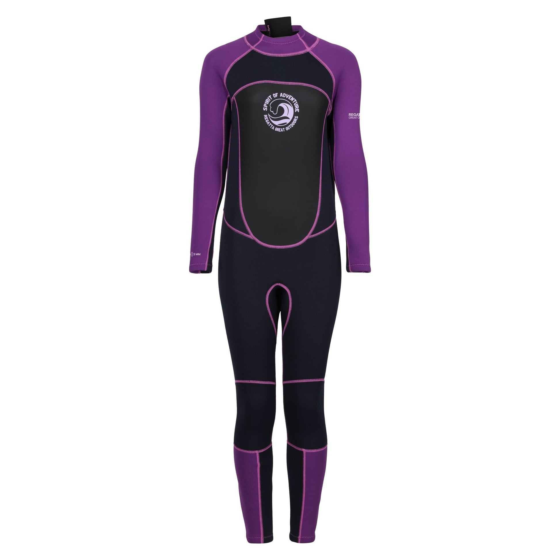 Navy-Radiant Orchid - Front - Regatta Womens-Ladies Full 3mm Thickness Wetsuit