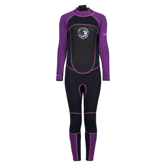 Navy-Radiant Orchid - Front - Regatta Womens-Ladies Full 3mm Thickness Wetsuit
