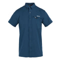 Moonlight Denim - Front - Regatta Mens Packaway Short-Sleeved Travel Shirt
