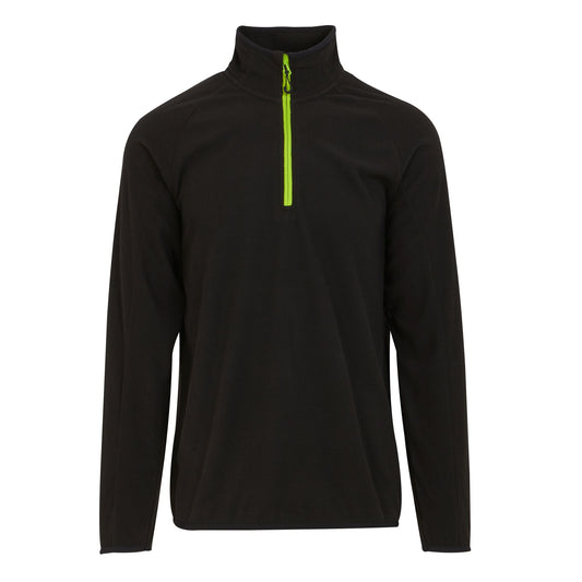 Black-Lime Green - Front - Regatta Professional Mens Half Zip Fleece Top