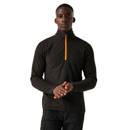 Black-Orange Pop - Side - Regatta Professional Mens Half Zip Fleece Top