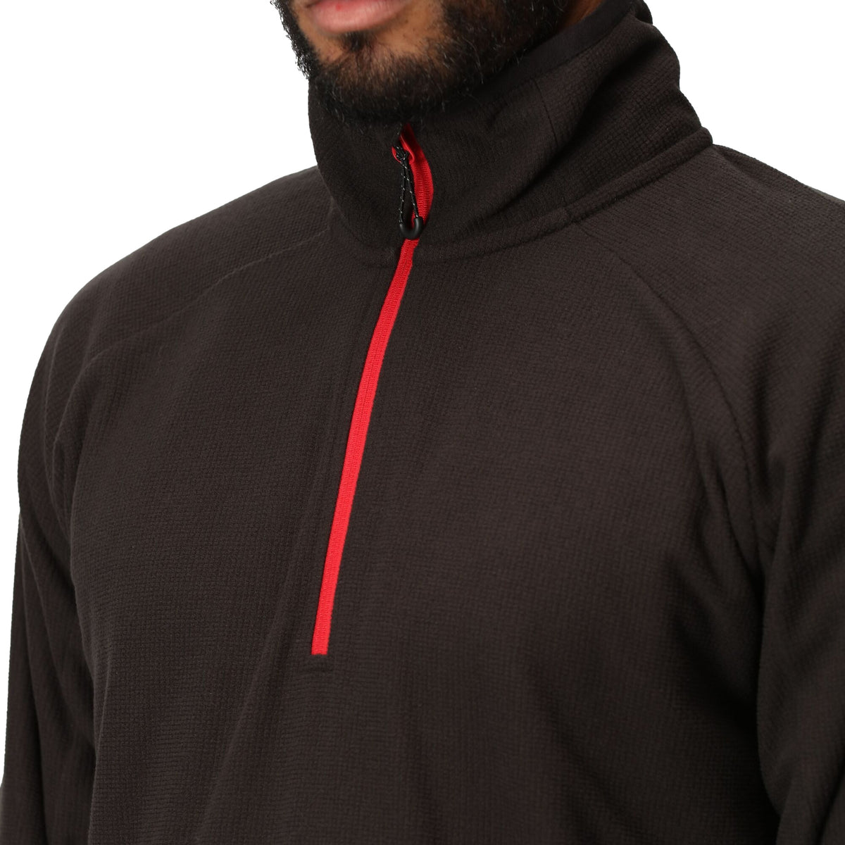 Black-Classic Red - Side - Regatta Professional Mens Half Zip Fleece Top