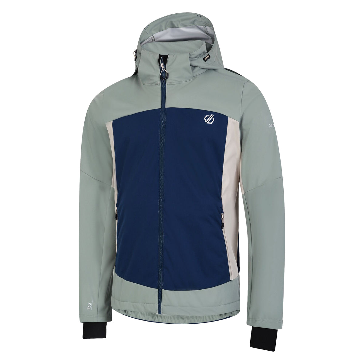 Moonlight Denim-Lilypad Green - Side - Dare 2B Mens Mountaineer Soft Shell Jacket
