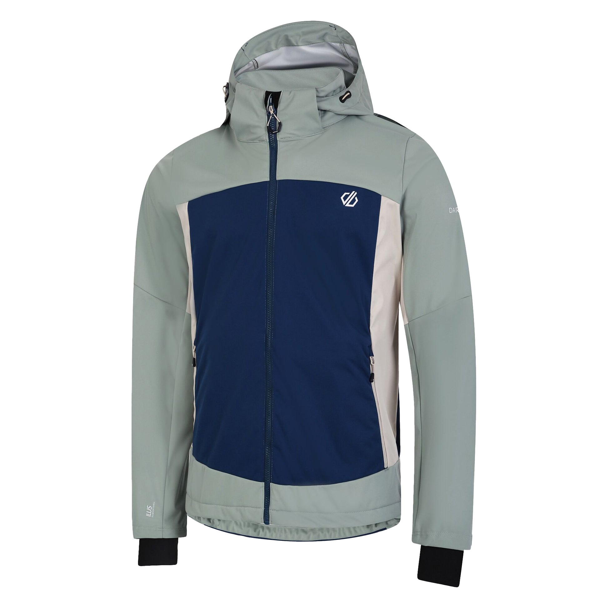 Moonlight Denim-Lilypad Green - Side - Dare 2B Mens Mountaineer Soft Shell Jacket