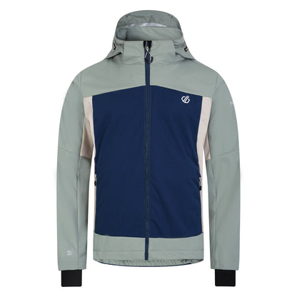 Moonlight Denim-Lilypad Green - Front - Dare 2B Mens Mountaineer Soft Shell Jacket