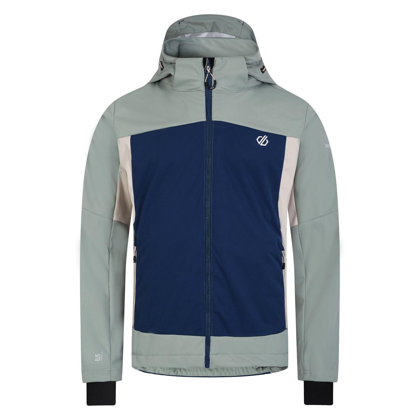 Moonlight Denim-Lilypad Green - Front - Dare 2B Mens Mountaineer Soft Shell Jacket