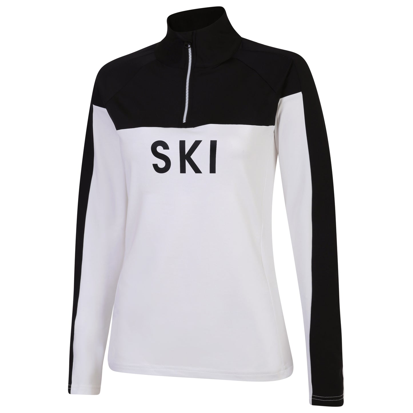 White-Black - Side - Dare 2B Womens-Ladies Powder Core Stretch Midlayer