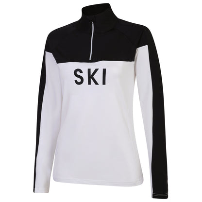 White-Black - Side - Dare 2B Womens-Ladies Powder Core Stretch Midlayer
