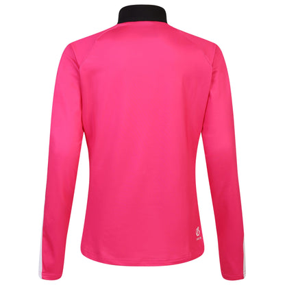 Pink-Black - Back - Dare 2B Womens-Ladies Powder Core Stretch Midlayer