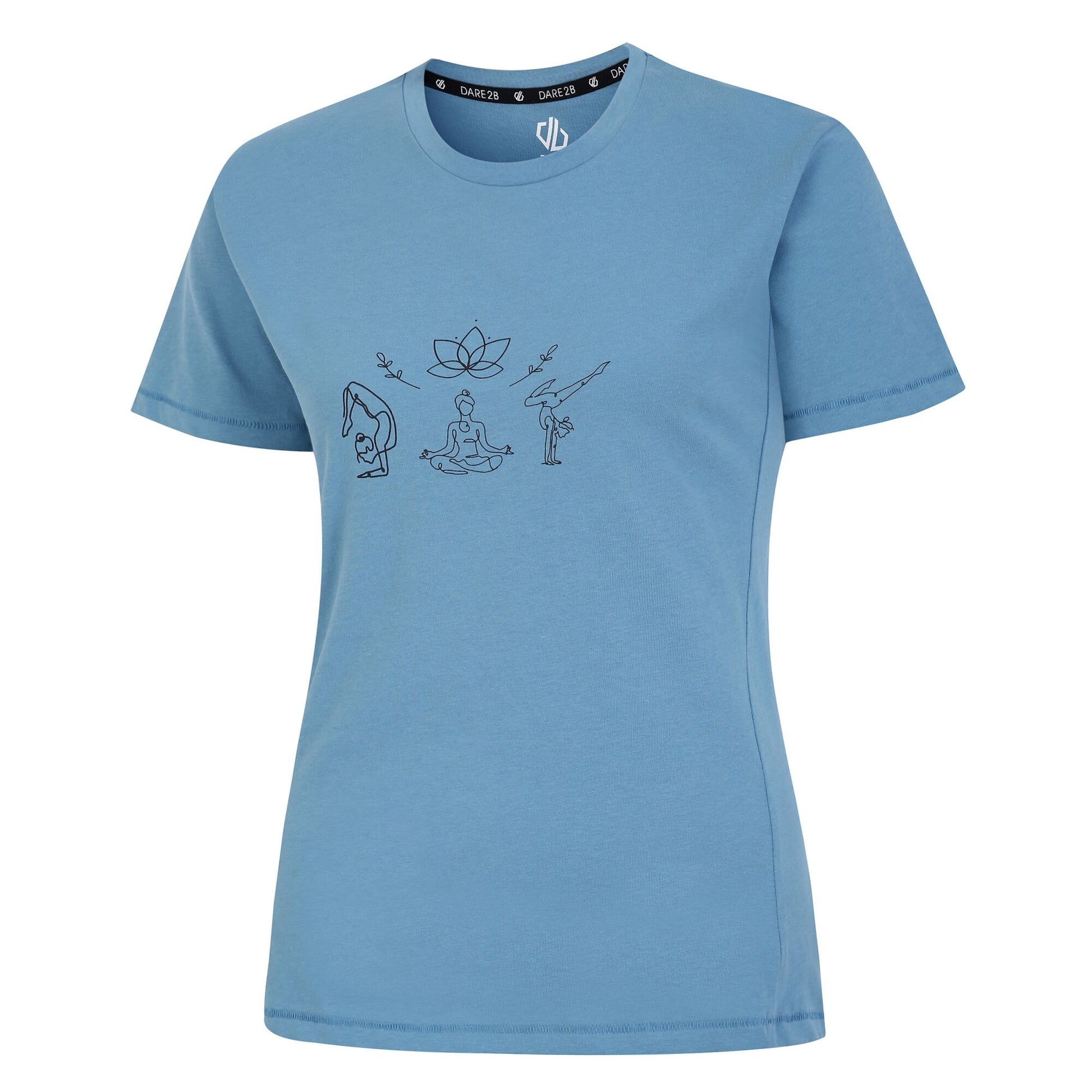 Niagara Blue - Side - Dare 2B Womens-Ladies Tranquility II Yoga Pose T-Shirt